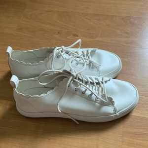 Hm brand scalloped white sneakers size 37 (sz 6.5)